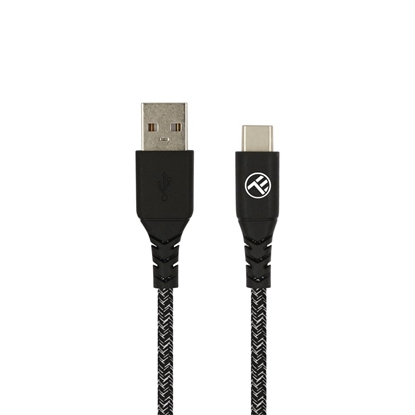 Attēls no Mob.telefono kabelis Tellur Green Data USB to Type-C 3A 1m nylon black