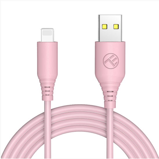 Изображение Mob.telefono kabelis Tellur Silicone USB to Lightning 3A,1m pink