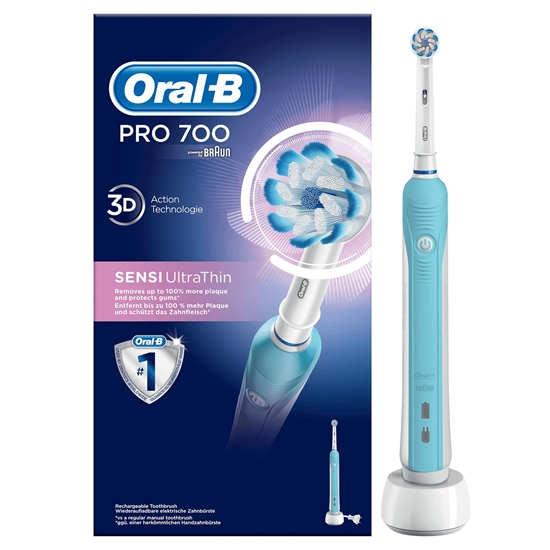 Изображение Oral-B PRO 700 Sensi Ultrathin Adult Rotating-oscillating toothbrush Blue