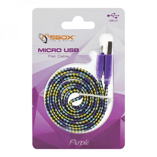 Picture of Sbox USB->Micro USB 2.0 M/M 1m colorfull blister purple