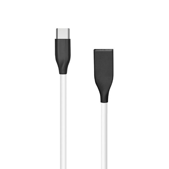 Изображение Silikoninis kabelis USB-USB Type C (baltas, 2m)