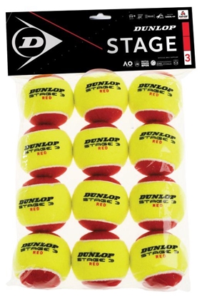 Изображение Teniso kamuol. DUNLOP STAGE 3 RED 12-polybag ITF