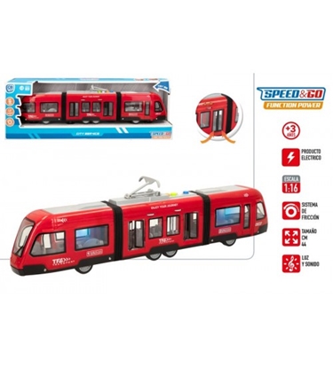 Picture of Tramvajs ar gaismu un skaņu, inerci un atver. durvīm 44 cm CB49809