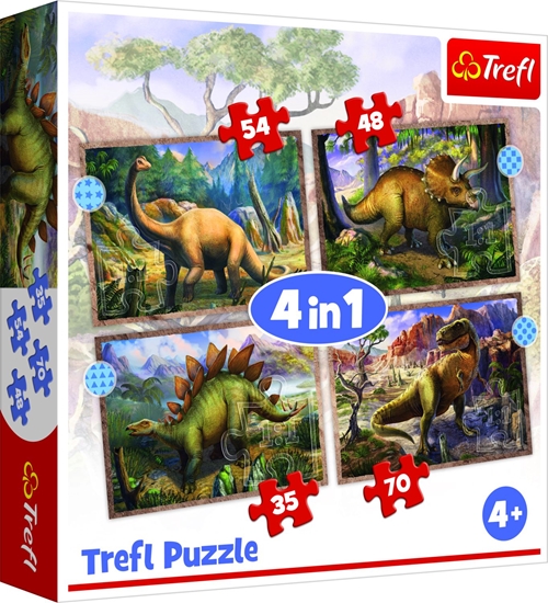 Изображение TREFL 4 dėlionių rinkinys „Dinozaurai“