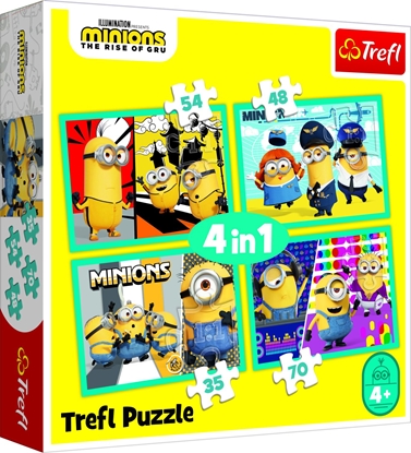 Изображение TREFL MINIONS 4 dėlionių rinkinys „Minions“