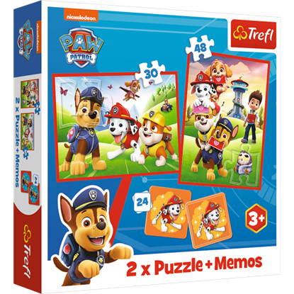 Attēls no TREFL PAW PATROL 30+ 48+ 24 memo kortelės dėlionė-žaidimas