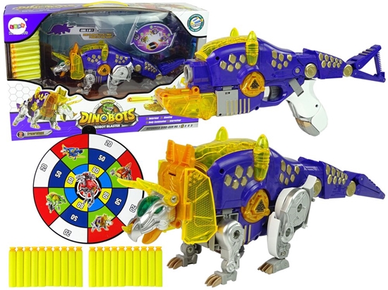 Изображение Žaislinis ginklas su taikiniu ir šoviniais - Dinobots, violetinis