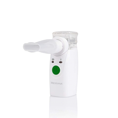 Изображение Medisana | Ultrasonic Inhalator, Mini | IN 525 | High efficiency through innovative micro-membrane nebulisation (mesh technology) with ultrafine droplets. Automatically switches off when the tank is empty. Particularly effective through high respirable pr