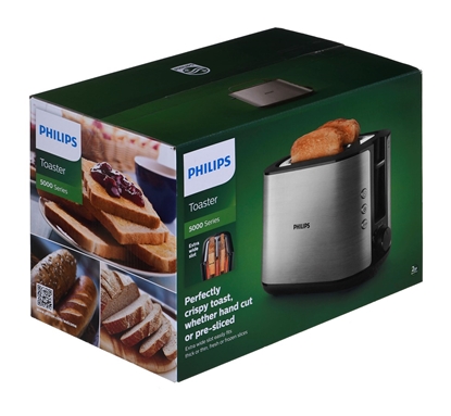 Изображение Philips Viva Collection HD2650/90 toaster 2 slice(s) 950 W Black, Stainless steel