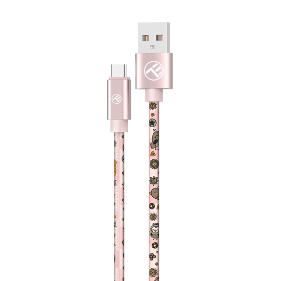 Picture of Tellur Graffiti USB to Type-C cable 3A 1m pink