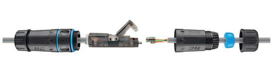 Picture of Goobay | Outdoor (IP68) LAN cable connector, CAT 6A UTP unshielded | 44416