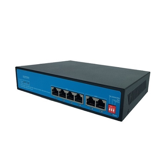 Изображение PoE switch 100Mb 4port+2 port RJ45 100mb