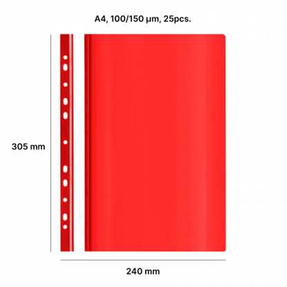 Attēls no AD Class Perforated A4 Report File 100/150 red 25pcs./pack.