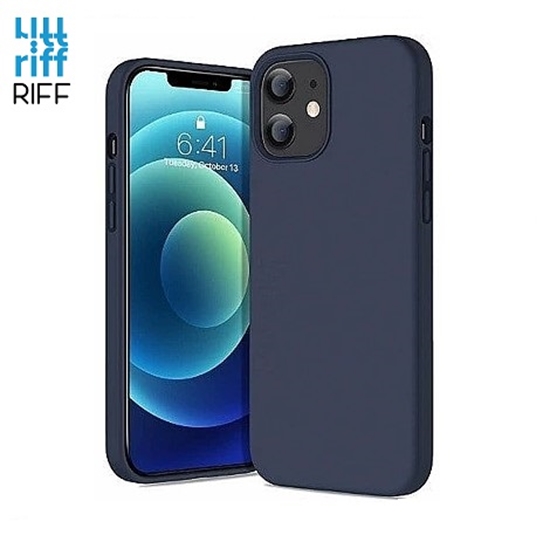 Изображение  Riff Plāns & Mīksts silikona aizmugures maks ar mīkstu iekšpusi priekš Apple iPhone 13 mini Dark Blue