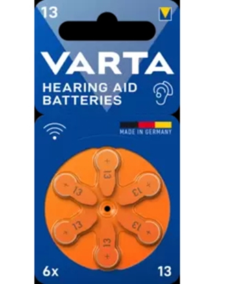 Attēls no 1x6 Varta Hearing Aid Batteries Type 13             24606101416