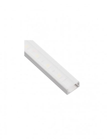 Изображение 2 metri anodēts alumīnija profils LED lentei, ar baltu vāciņu, virspusējs LINE XL