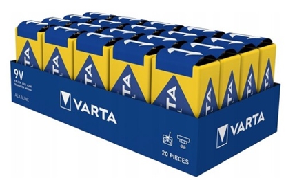 Picture of 6LR61/9V  baterijas Varta Industrial Alkaline MN1604/4022 iepakojumā 20 gb.