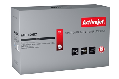 Picture of Activejet ATH-250NX toner (replacement for HP 504X CE250X, Canon CRG-723HB; Supreme; 10500 pages; black)