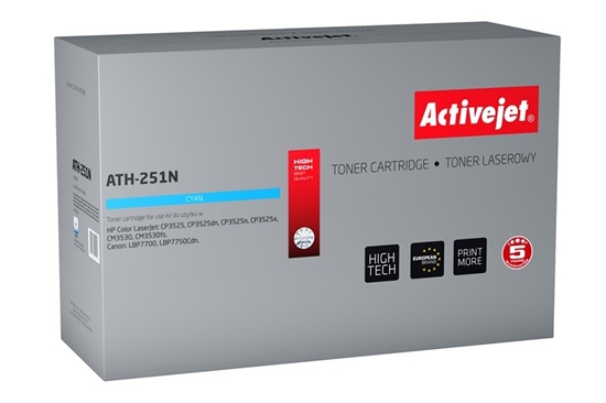 Изображение Activejet ATH-251N toner (replacement for HP 504A CE251A, Canon CRG-723C; Supreme; 7000 pages; cyan)