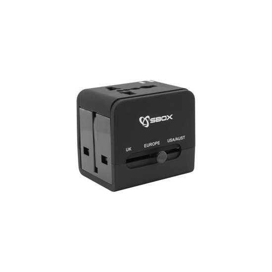 Picture of Adapteris Sbox TA-23 Universal Travel with Dual USB Charger