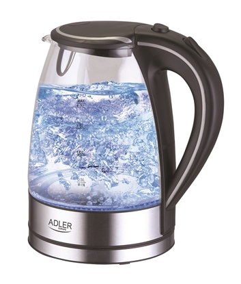 Attēls no Adler AD 1225 electric kettle 1.7 L Black,Stainless steel,Transparent 2200 W