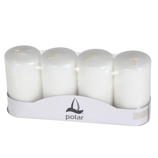 Изображение Adventes sveces Polar baltas 5x10cm 4gab.