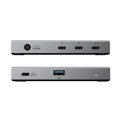 Picture of ALOGIC TB4H3TB interface hub Thunderbolt 4 40000 Mbit/s Black, Grey