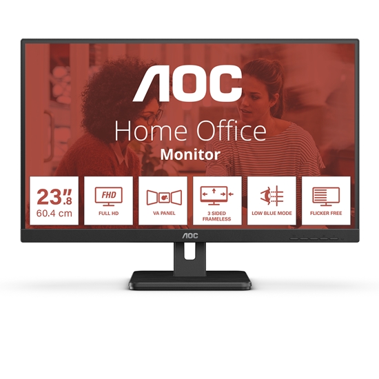 Изображение AOC 24E3UM computer monitor 61 cm (24") 1920 x 1080 pixels Full HD Black