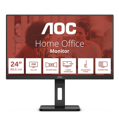 Изображение AOC E3 24E3QAF computer monitor 61 cm (24") 1920 x 1080 pixels Black