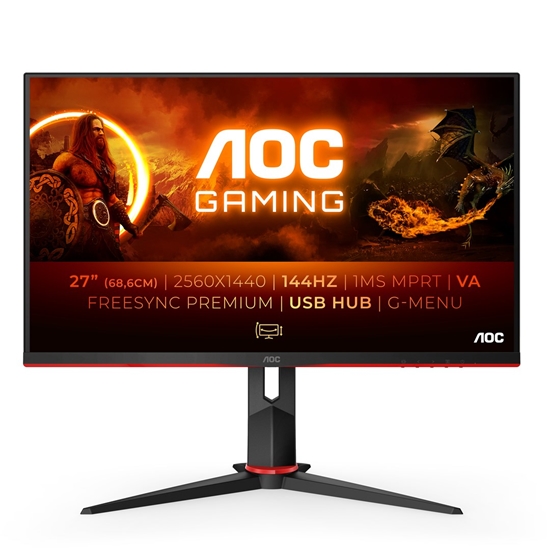 Изображение AOC G2 Q27G2U/BK computer monitor 68.6 cm (27") 2560 x 1440 pixels Quad HD LED Black, Red