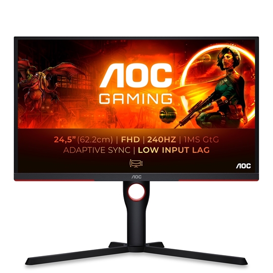 Picture of AOC G3 25G3ZM/BK computer monitor 62.2 cm (24.5") 1920 x 1080 pixels Full HD Black, Red