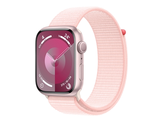 Изображение Išmanusis laikrodis APPLE Watch 9 GPS 45mm Pink Aluminium Case with Light Pink Sport Loop