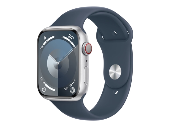 Picture of Išmanusis laikrodis APPLE Watch 9 GPS+Cell 45mm Silver Aluminium Case / Storm Blue Sport Band-S/M