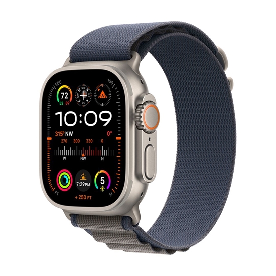 Picture of Išmanusis laikrodis APPLE Watch Ultra 2 GPS+Cell 49mm Titanium Case with Blue Alpine Loop - Large