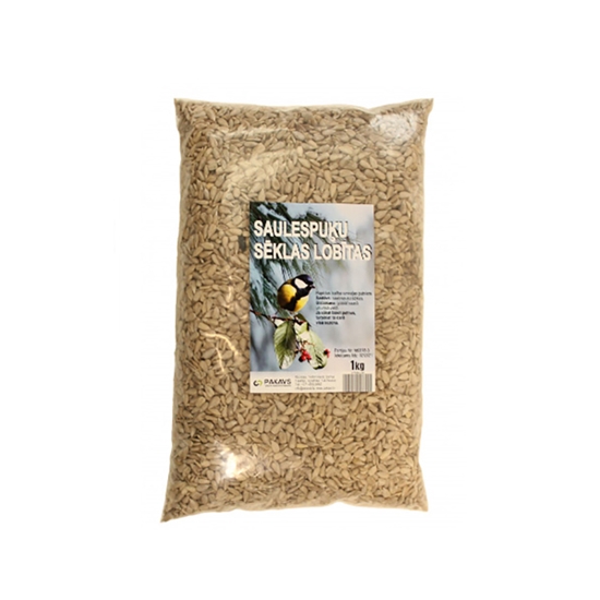 Изображение Barība putniem Saulespuķes lobītas 1kg