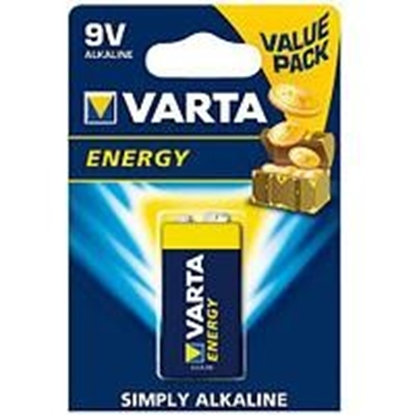 Picture of BAT9.ALK.VE1; 6LR61/9V baterijas Varta Energy Alkaline MN1604/4122 iepakojumā 1 gb.