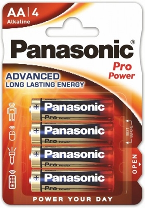 Attēls no BATAA.ALK.PPP4; LR6/AA baterijas Panasonic PRO Power Alkaline MN1500/E91 iepakojuma 4 gb.