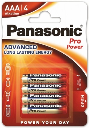 Изображение BATAAA.ALK.PPP4; LR03/AAA baterijas Panasonic PRO Power Alkaline MN2400/E92 iepakojumā 4 gb.