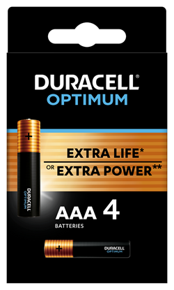 Attēls no Baterijas DURACELL OPTIMUM AAA 4 gab.