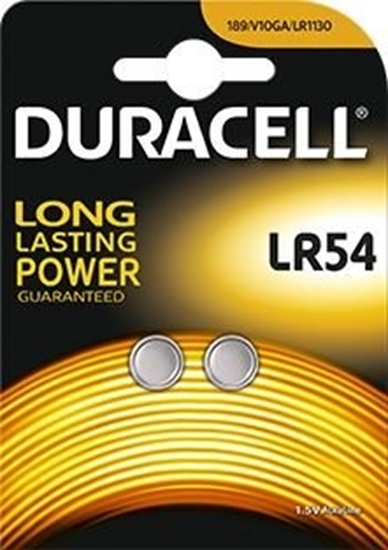 Picture of BATG10.D2; G10 baterijas 1.5V Duracell Alkaline LR54/189 iepakojumā 2 gb.