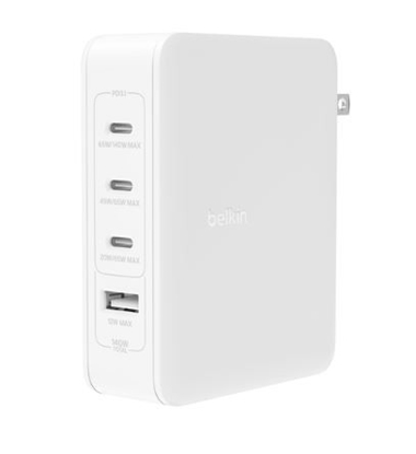 Изображение Belkin BOOST Charge  140W 4-Port GaN, 3xUSB-C 1xUSB-A  WCH014btWH