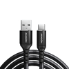 Picture of BUCM-AM20AB Kabel USB-C - USB-A, 2m, USB 2.0, 3A, ALU, oplot, Czarny