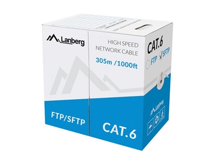 Attēls no Lanberg LCS6-11CU-0305-S networking cable 305 m Cat.6 SFTP CPR+ Fluke passed Gray