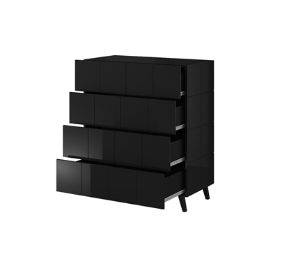 Attēls no Cama chest of drawers 4D REJA black gloss/black gloss