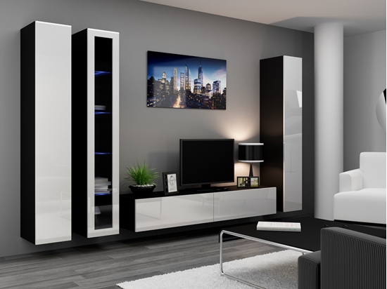 Picture of Cama Living room cabinet set VIGO 2 black/white gloss