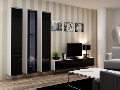 Attēls no Cama Living room cabinet set VIGO 2 white/black gloss