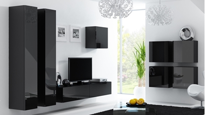 Attēls no Cama Living room cabinet set VIGO 24 black/black gloss