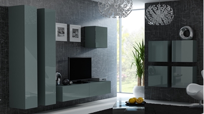 Attēls no Cama Living room cabinet set VIGO 24 grey/grey gloss