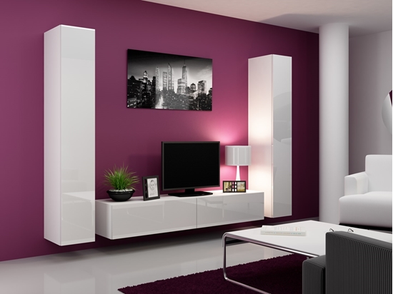 Picture of Cama Living room cabinet set VIGO 4 white/white gloss