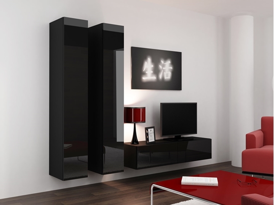 Изображение Cama Living room cabinet set VIGO 9 black/black gloss